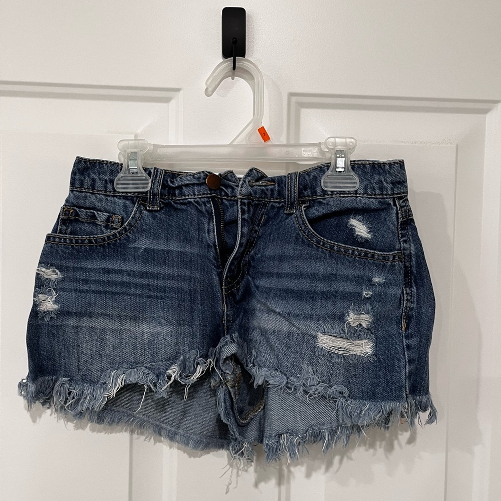 Rue21 Blue Distressed Jean Shorts
